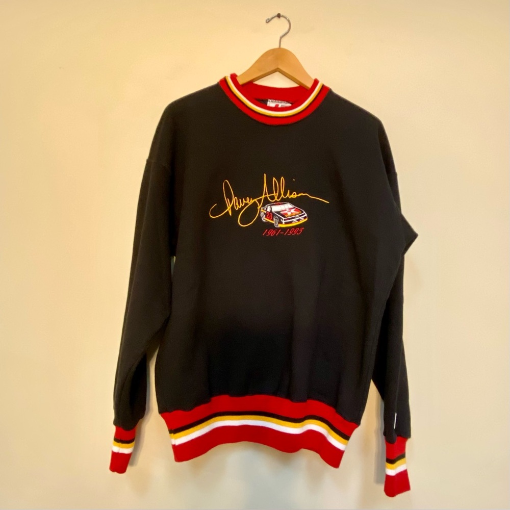 Vintage Davey Allison Legend M Sweatshirt NASCAR RACING Embroidered 90s